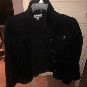 Black stretch jean jacket